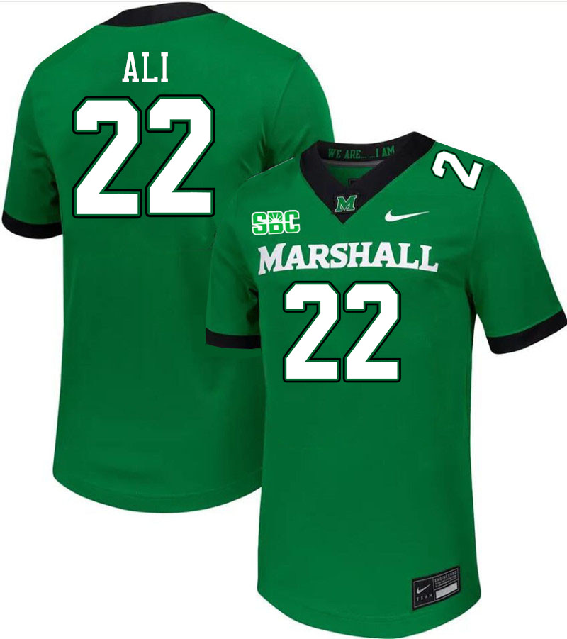 Marshall Thundering Herd #22 Rasheen Ali College Football Jerseys,Uniforms-Green